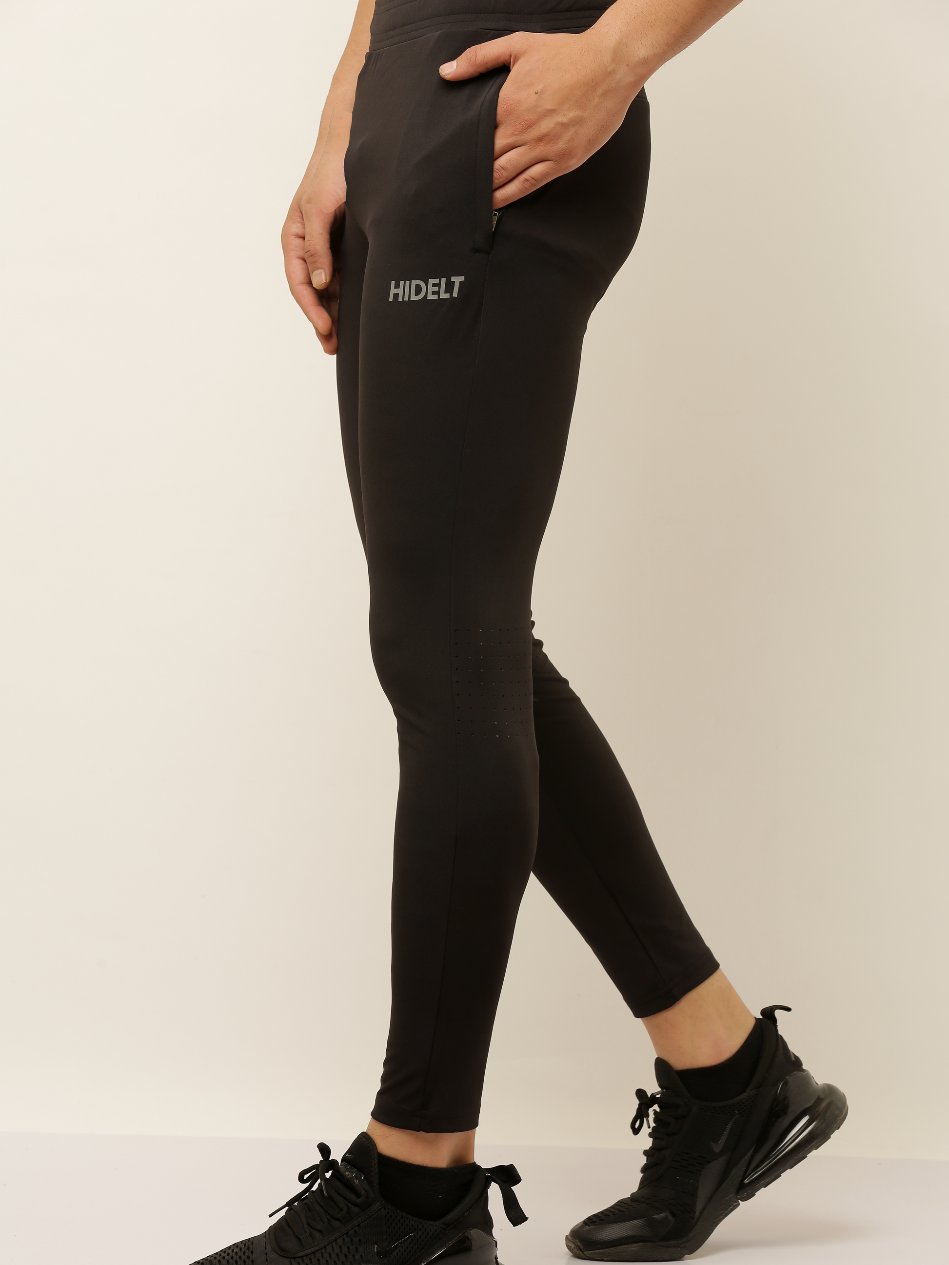 Lycra High Waist Ladies Leggings With Net Pattern Solid Slim Fit